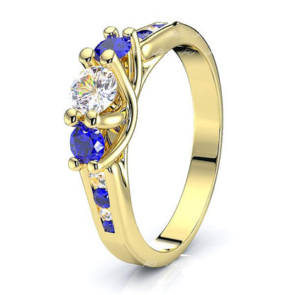 Yellow Diamond and Blue Sapphire