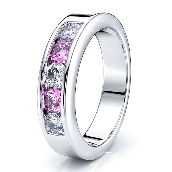 White Diamond and Pink Sapphire