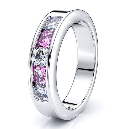 White Diamond and Pink Sapphire