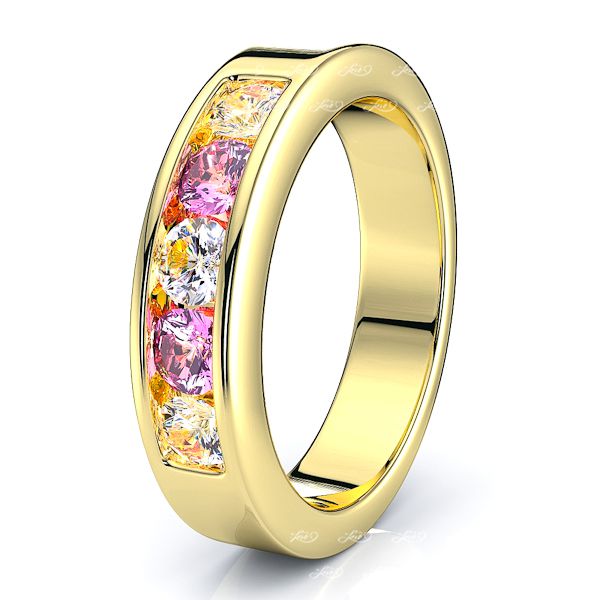 Yellow Diamond and Pink Sapphire