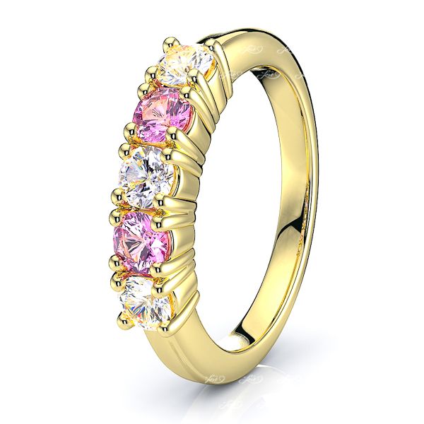 Yellow Diamond and Pink Sapphire