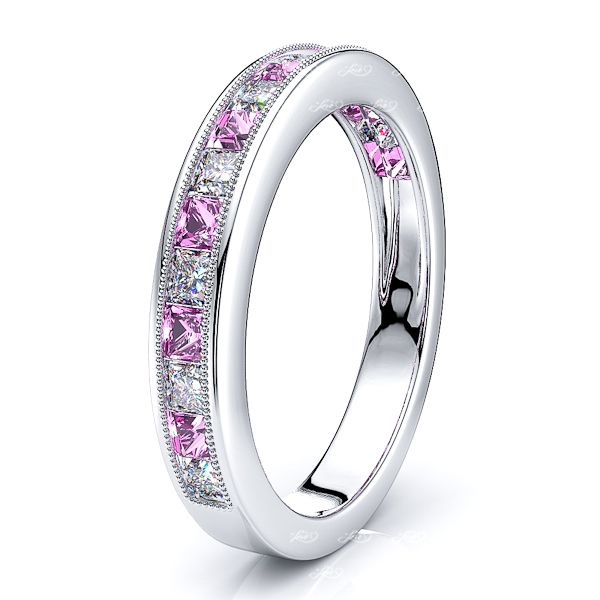 White Diamond and Pink Sapphire