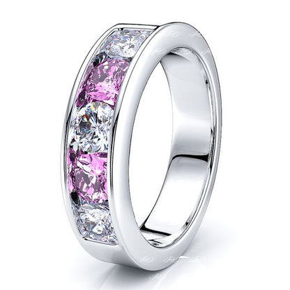 White Diamond and Pink Sapphire