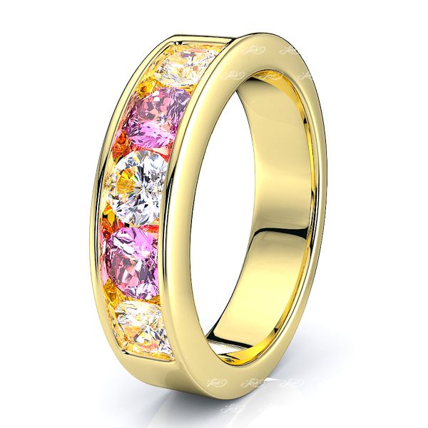 Yellow Diamond and Pink Sapphire