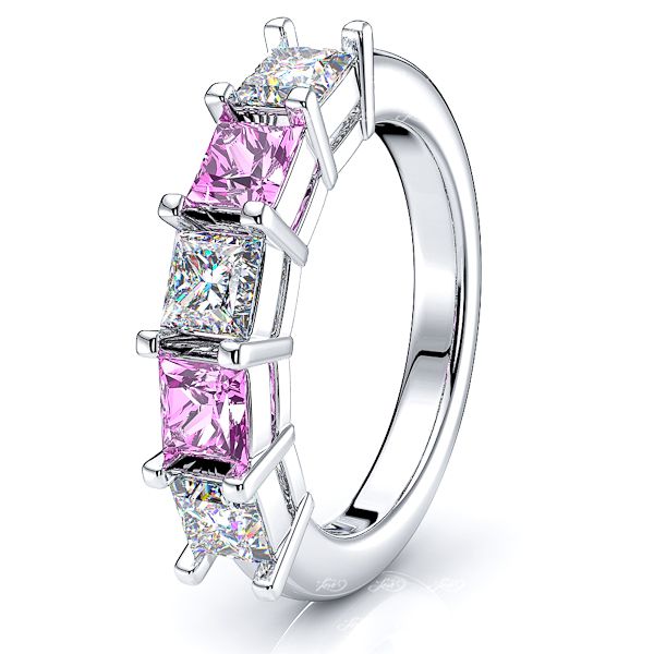 White Diamond and Pink Sapphire