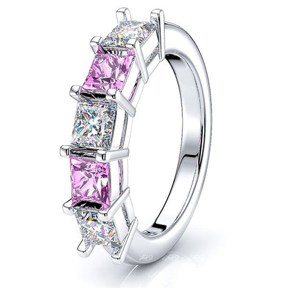 White Diamond and Pink Sapphire