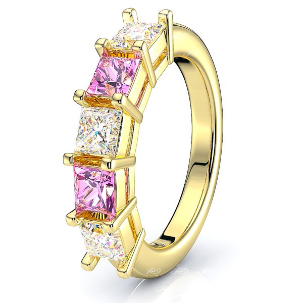 Yellow Diamond and Pink Sapphire