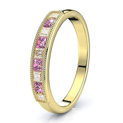 Yellow Diamond and Pink Sapphire