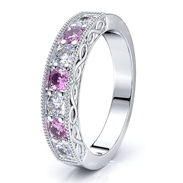 White Diamond and Pink Sapphire