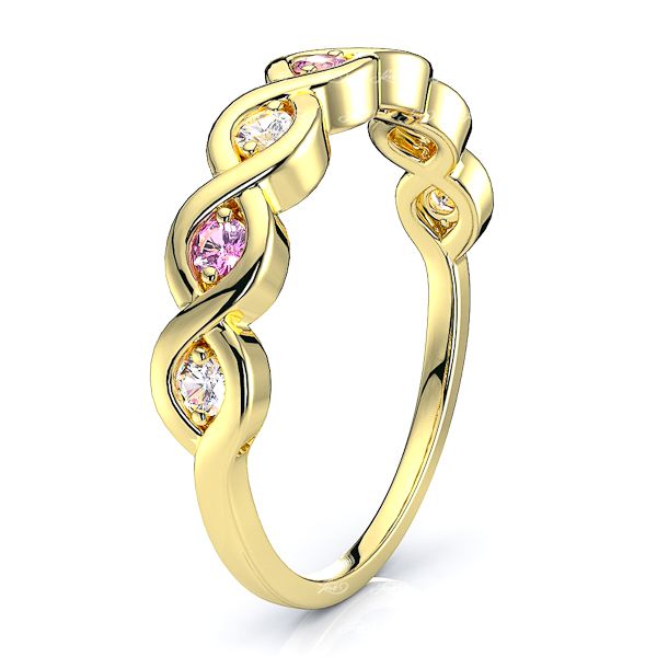 Yellow Diamond and Pink Sapphire