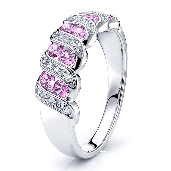 White Diamond and Pink Sapphire
