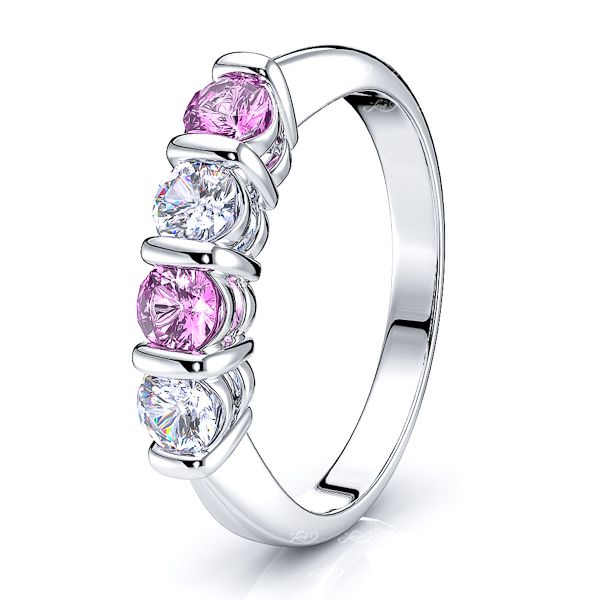 White Diamond and Pink Sapphire