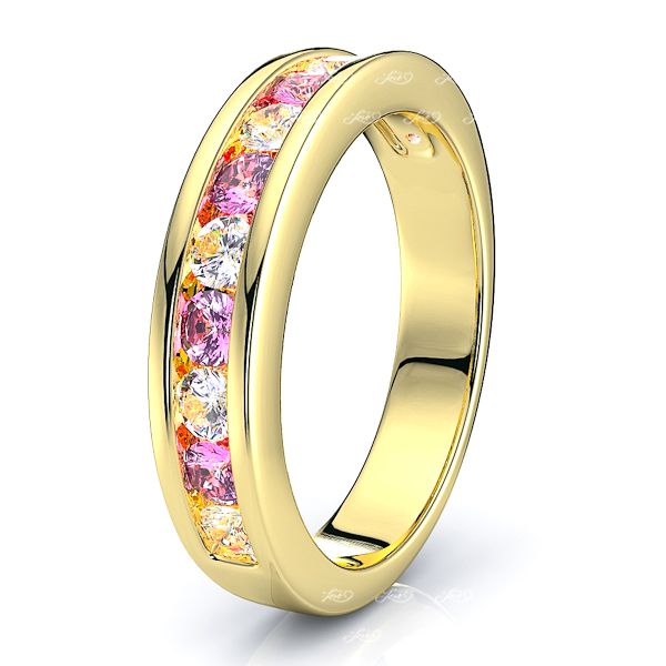 Yellow Diamond and Pink Sapphire