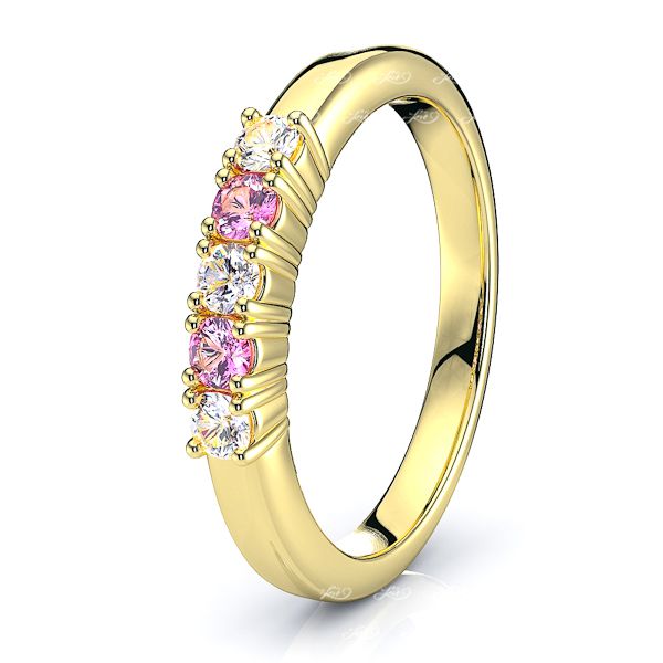 Yellow Diamond and Pink Sapphire