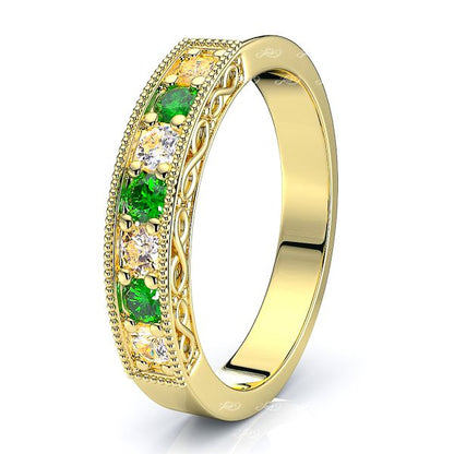 Yellow Diamond and Emerald