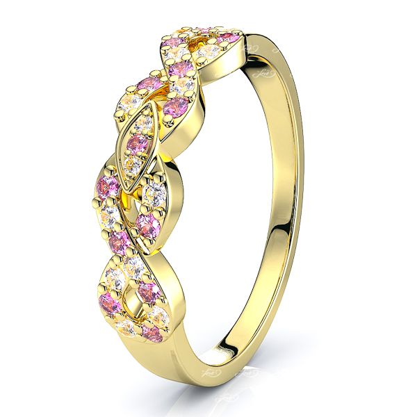 Yellow Diamond and Pink Sapphire