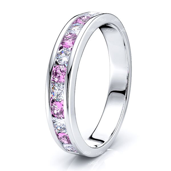 White Diamond and Pink Sapphire