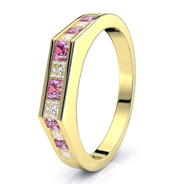 Yellow Diamond and Pink Sapphire