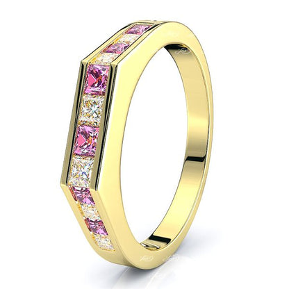 Yellow Diamond and Pink Sapphire