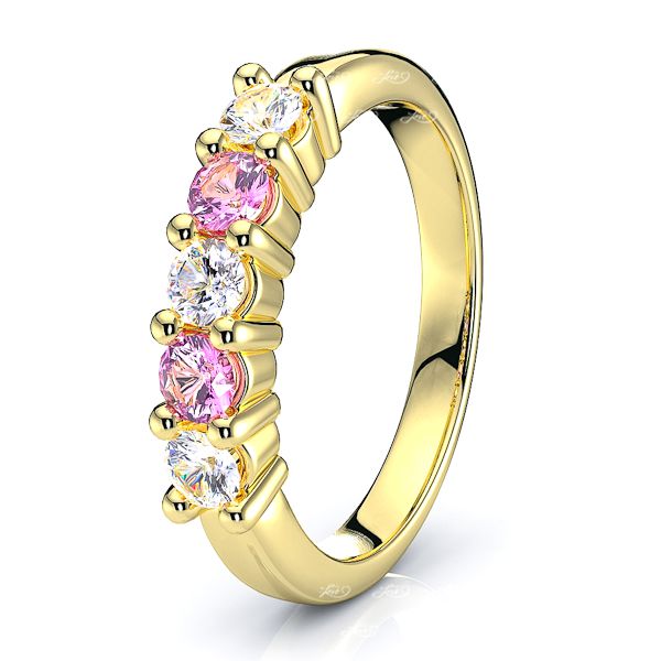 Yellow Diamond and Pink Sapphire