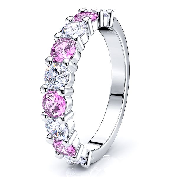 White Diamond and Pink Sapphire