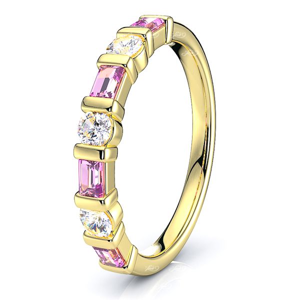 Yellow Diamond and Pink Sapphire