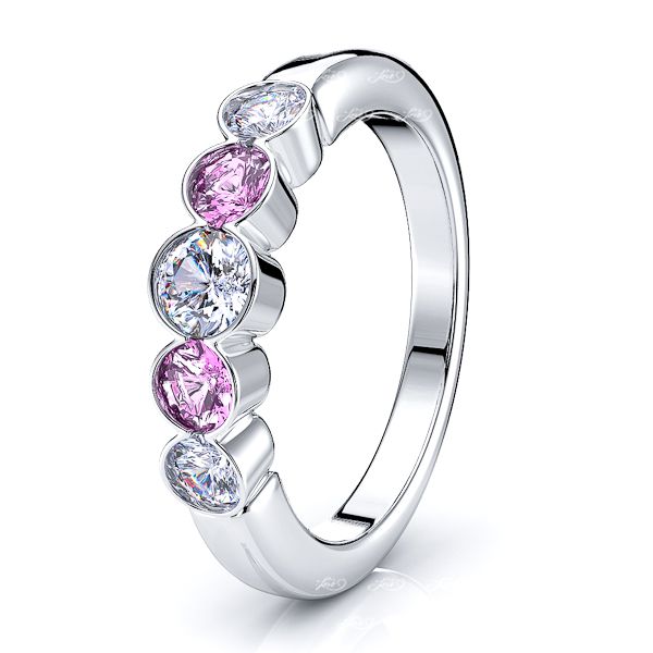 White Diamond and Pink Sapphire