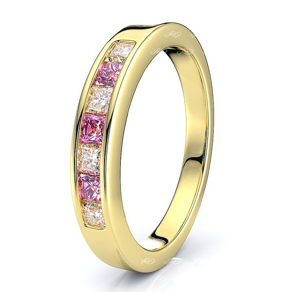 Yellow Diamond and Pink Sapphire