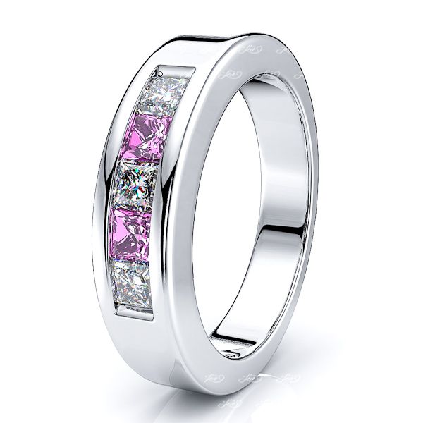 White Diamond and Pink Sapphire
