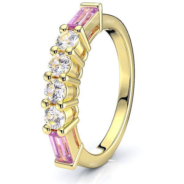 Yellow Diamond and Pink Sapphire