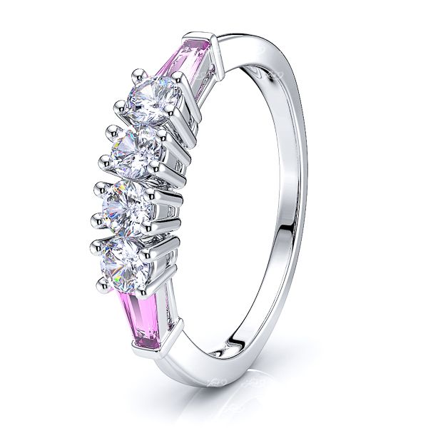 White Diamond and Pink Sapphire