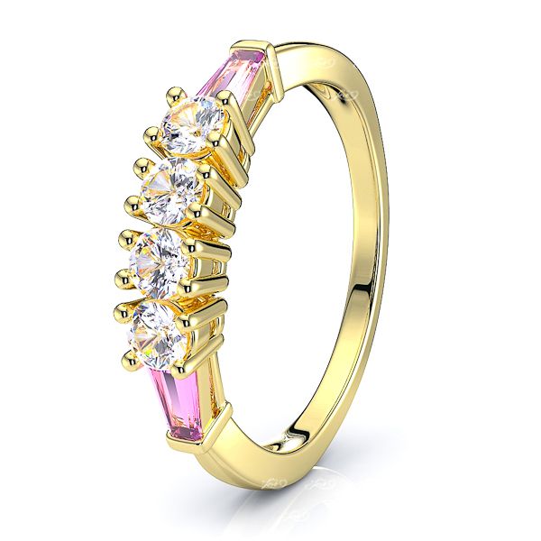 Yellow Diamond and Pink Sapphire