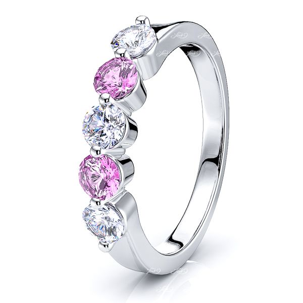 White Diamond and Pink Sapphire