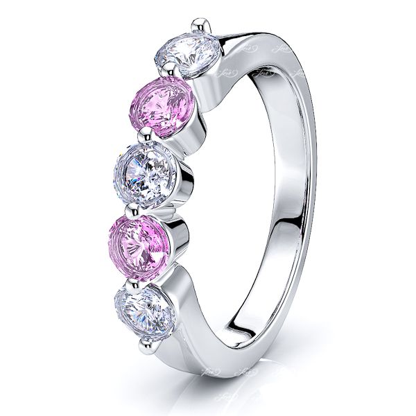 White Diamond and Pink Sapphire