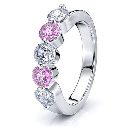White Diamond and Pink Sapphire