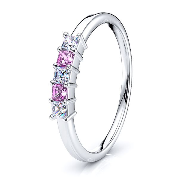White Diamond and Pink Sapphire