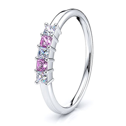 White Diamond and Pink Sapphire