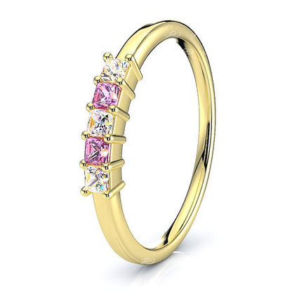 Yellow Diamond and Pink Sapphire