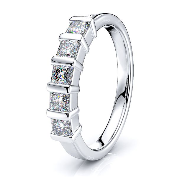 Maddie 5 Stone Bar Set Women Anniversary Wedding Ring
