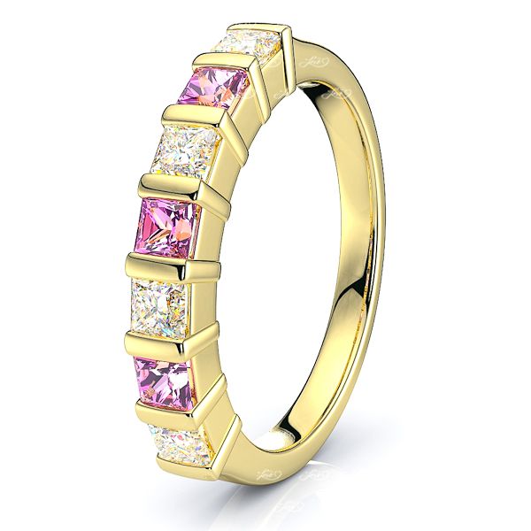 Yellow Diamond and Pink Sapphire