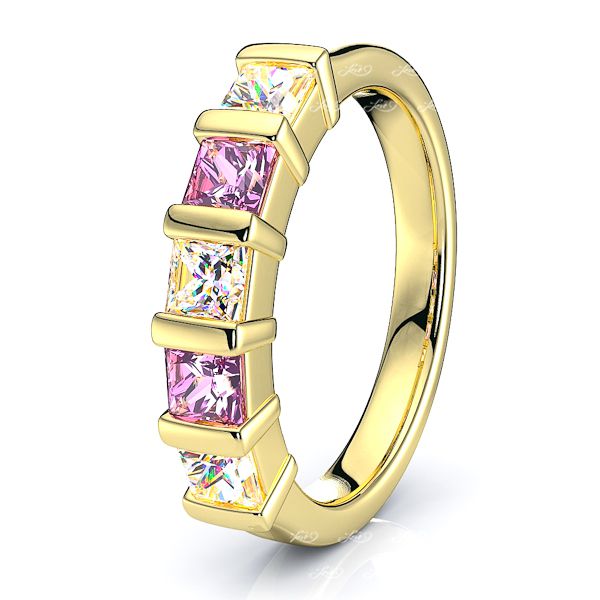 Yellow Diamond and Pink Sapphire
