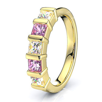 Yellow Diamond and Pink Sapphire