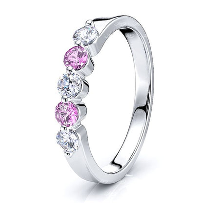 White Diamond and Pink Sapphire