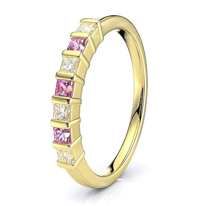 Yellow Diamond and Pink Sapphire