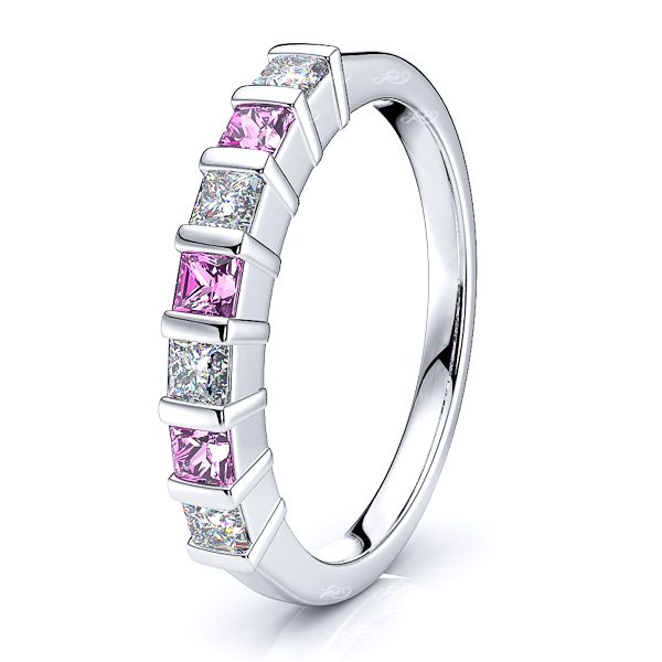 White Diamond and Pink Sapphire