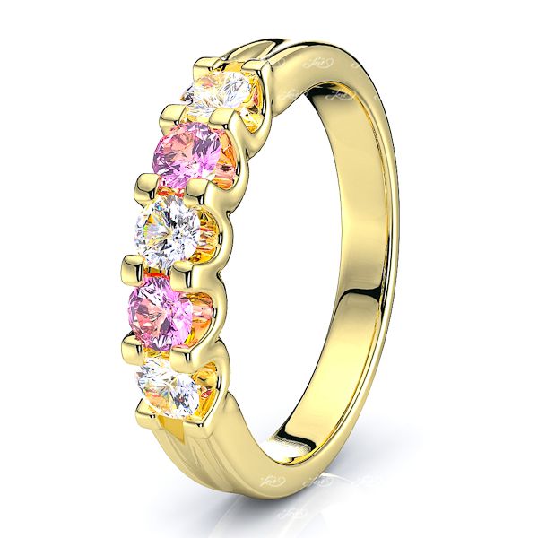 Yellow Diamond and Pink Sapphire