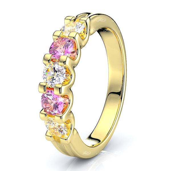 Yellow Diamond and Pink Sapphire