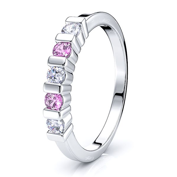 White Diamond and Pink Sapphire