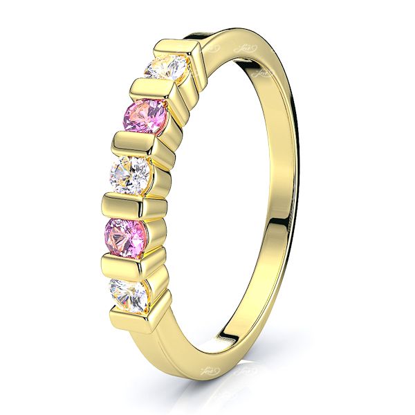 Yellow Diamond and Pink Sapphire
