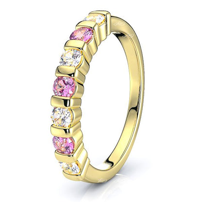 Yellow Diamond and Pink Sapphire
